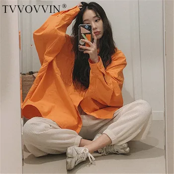 

TVVOVVIN 2020 New Summer Fashion Women Dress Loose Large Size Shirt Medium And Long Sunscreen Clothes Shirt 941B
