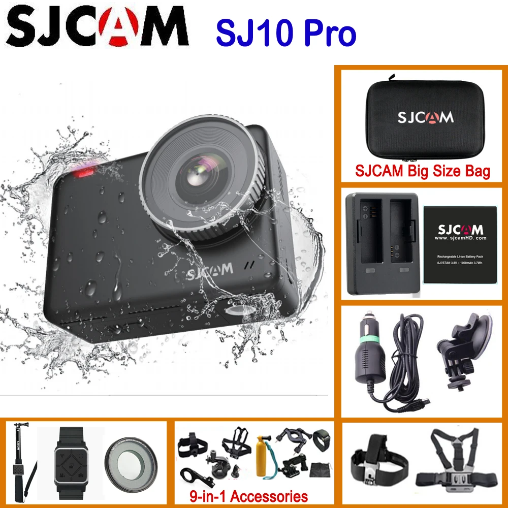 SJCAM SJ10 Pro Gyro EIS supersuave 4K 60FPS WiFi Remote Cámara de Acción 1300mAh batería de la batería Ambarella H22 Chip 10m cuerpo impermeable DV