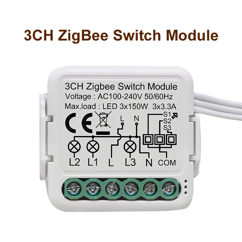 GIRIER Tuya ZigBee 3.0 Switch Module 10A Smart Home DIY Breaker 1 2 3 4 Gang Supports 2 Way Control Works with Alexa Google Home 