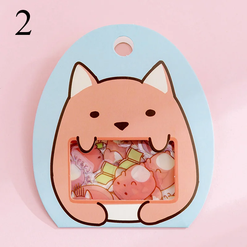 50 шт милые Мультяшные декоративные наклейки s Kawaii животные канцелярские наклейки s ПВХ клейкие наклейки для детей DIY принадлежности для скрапбукинга - Цвет: 2