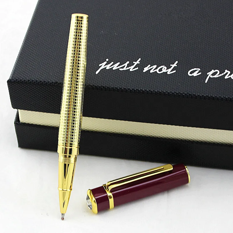 diamond Gold Clip Roller ball Pen Black Ink 0.5 mm Refill Ballpoint High Quality Office and School Writing Pens | Канцтовары для