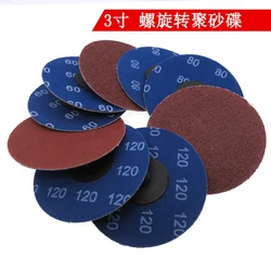 Disque de sable à spirale rouge de 3 pouces, 75mm, pour le polissage et la rotation, disque de sable de verrouillage pour le dessin de fil et l'ébavurage 