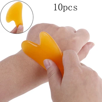 

10pcs Natural Jade Stone Guasha Board Massage Tool SPA Therapy GuaSha Massager Antistress Body Care Scraping Board