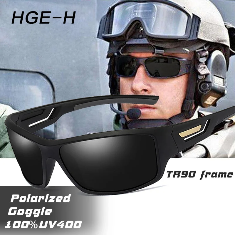 

HGE-H Windproof Polarized Sunglasses Men Ultralight TR90 Glasses Frame Sun Glasses Male Driving Night Vision Sunglasses KD52