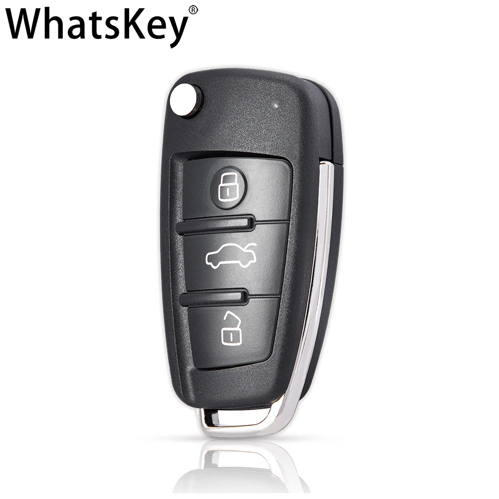 WhatsKey Folding Flip Remote Car Key Shell Case 3 Button For Skoda For Seat For Audi A6 A4 A3 For Volkswagen Polo Golf No Blade denso spark plugs