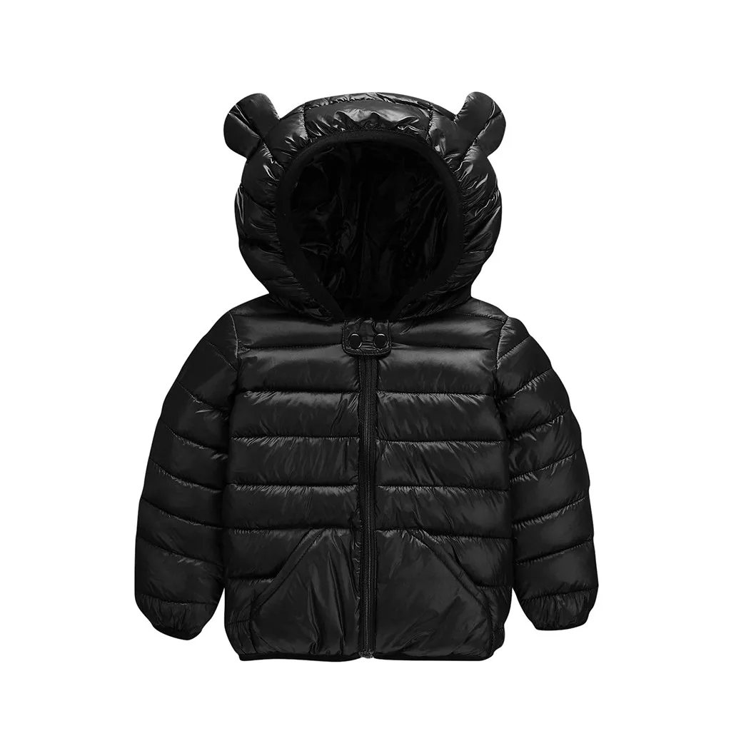 Толстовки; куртки для девочек; однотонное ветрозащитное пальто для маленьких мальчиков; Верхняя одежда с капюшоном; сезон осень-зима; теплые куртки; Chaqueta manteau fille - Цвет: Черный