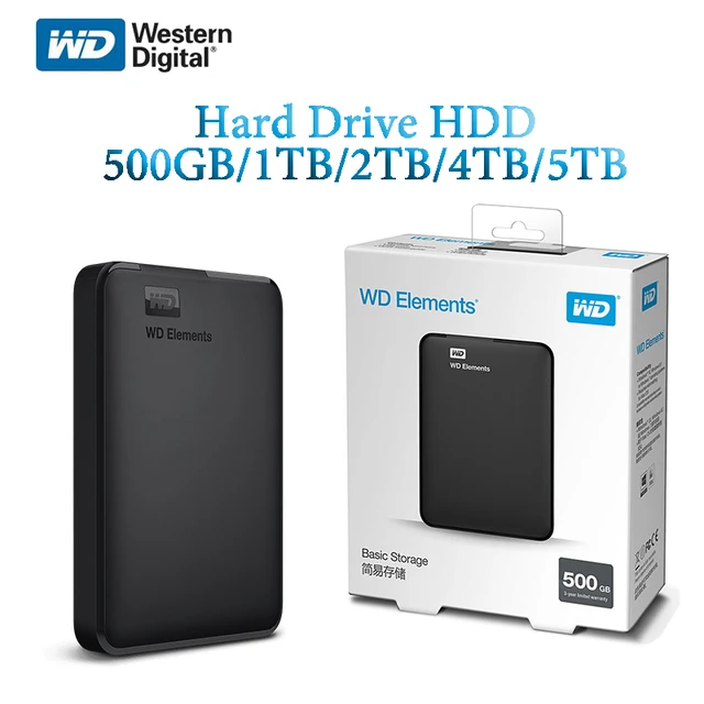 Western Digital Wd Elements 2.5" Portable Drive 2tb 3tb 4tb Hdd Disco Duro Externo Disque Portable For Laptop Pc - Hard Drives - AliExpress