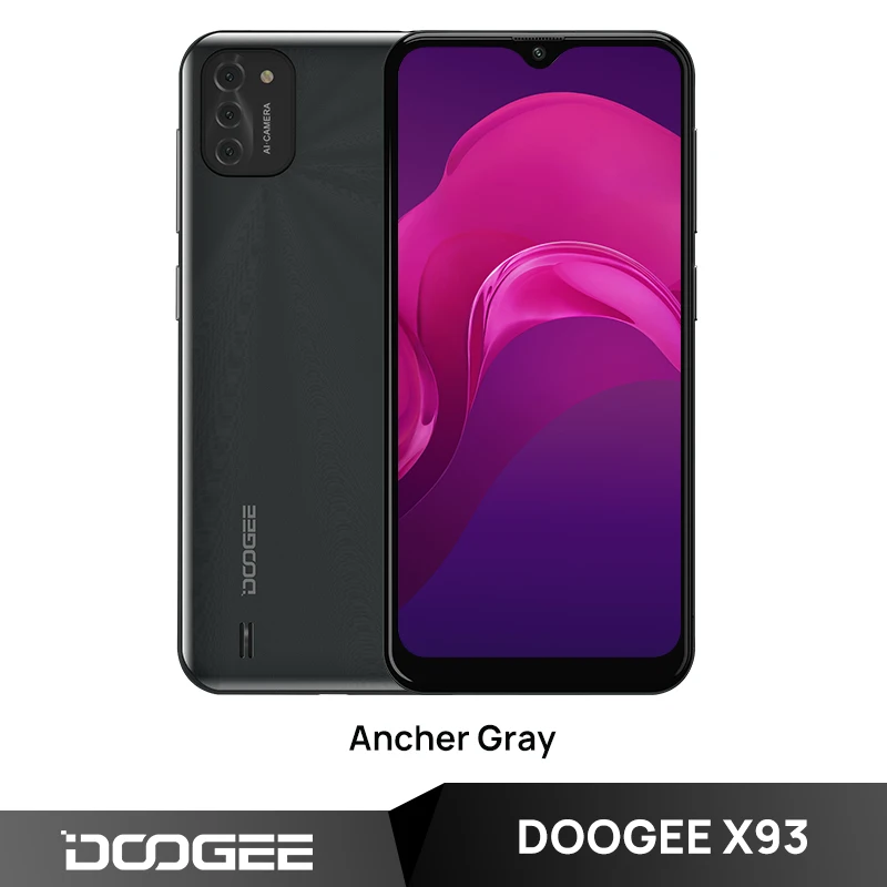 DOOGEE X93 Mobile Phone 9.8mm Thin and Light Body Android 10 AI Triple Camera 8MP 6.1" Waterdrop Screen 4350mAh Smartphone xfinity mobile android phones Android Phones