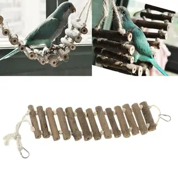 

Naturals Wood Rope Hanging Ladder Bird Parrot Cage Toy