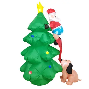 

1.85M Inflatable Christmas Tree LED Light Airblown Outdoor Glow Santa Claus Climbing Tree Christmas Ornaments Home Party Supplie