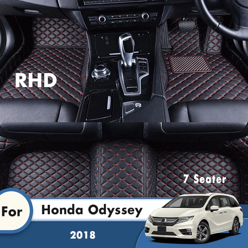 RHD пользовательские автомобильные коврики для Honda Odyssey 2018 7 местный кожаный