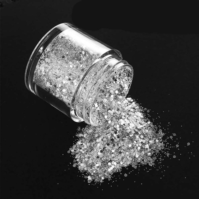 Silver Nail Powder Nail Art Glitter Tips