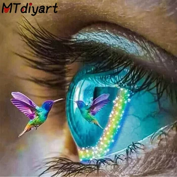

5D Diamond Painting Art Full Drill Wall Stickers Eye Hummingbird Pattern Set Embroidery Cross Stitch Kit Mosaic Rhinestone decor