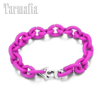 

Hip Hop Style Hard Rubber X Bracelets Silver-color Letter YOU Charm Punk wristband bracelet Women Fashion Jewellery