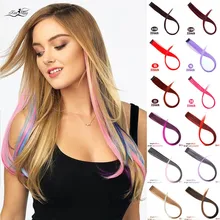 Xuanguang cabelo reto longo arco-RIS grampo de cabelo fibra sintética ude uma peasa resistente ao calor cabelo extensao