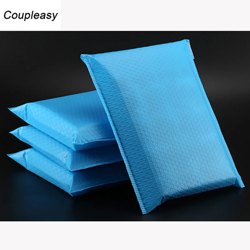 

20pcs Blue Plastic Poly Bubble Mailer Bag Self Seal Padded Envelopes Shockproof Shipping Bubble Envelopes Size 28x37+4cm