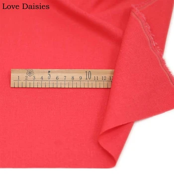 

Solid RED 70% Cotton/30% Linen Plain Fabric for DIY Autumn Handwork Apparel Clothes Shirt Cushion Craft Home Shop Decor Tissue