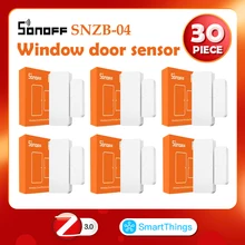 

1-30pcs SONOFF Zigbee Door Sensor SNZB-04 Window detector eWelink APP Smart Security ZBBridge Required Work with Alexa Google