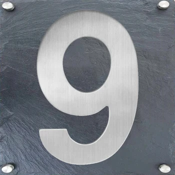 

15cm 6 Inch Floating House Numbers Door Sign Mounted Stainless Steel Brushed Nickel House Number Sign #9 Huisnummer Outdoor