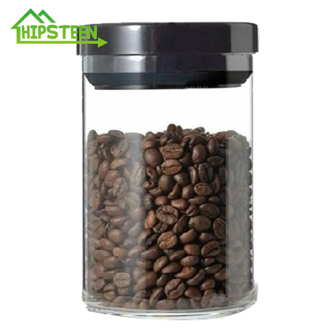 

900mL Transparent Glass Store Vacuum Can Tea Coffee Bean Milk Powder Kitchen Storage Jar with Lid