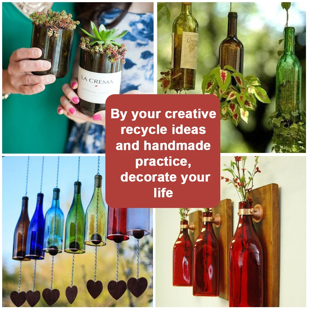 Резак для стеклянных бутылок для DIY машина для резки стекла Вино Пиво Стекло скульптуры Резак металлический коврик держатель бутылки бар вечерние украшения