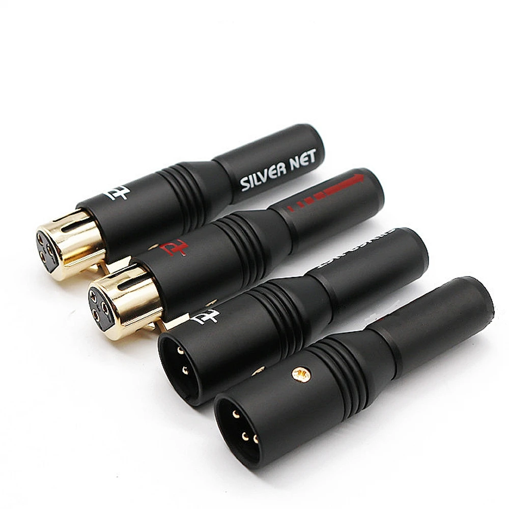 HiFi 24K Gold Plated XLR Plug Male Female Connector DIY Audio Cable Adapter | Электроника