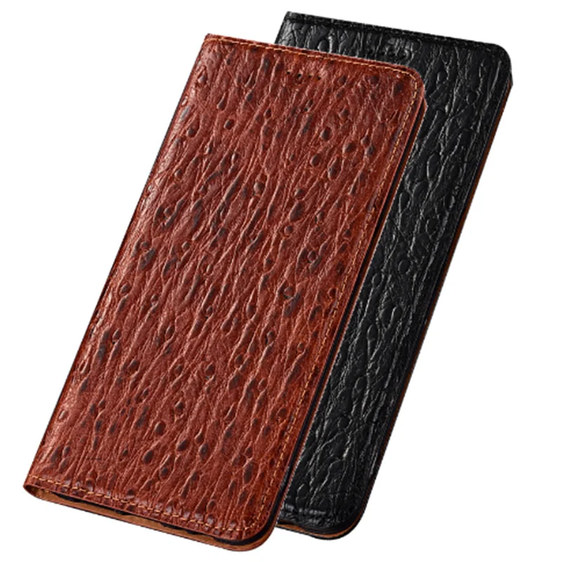 Чехол Ostrich из натуральной кожи на магните для телефона Asus ZenFone 3 MAX ZC553KL чехол ZC520TL |