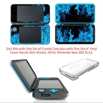 

2in1 Kits 0004 with One Set of Skin Sticker + One Set of Transparent Crystal Case , for Nintendo New 2DS XL/LL