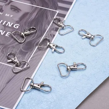 

20Pcs 360° Swivel Trigger Snap Hooks Lobster Claw Clasp D Ring Keychain Findings