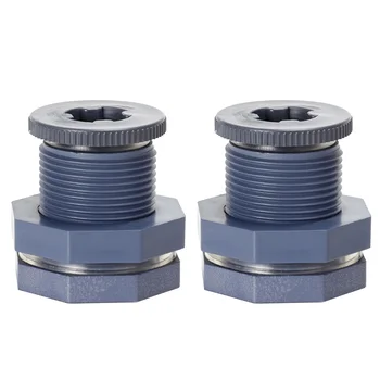 

2pcs Adapter Seal Home Soild Hose 3/4 Inch PVC Plastic Bulkhead Fitting Water Tank Connector Rain Garden Spigot Universal