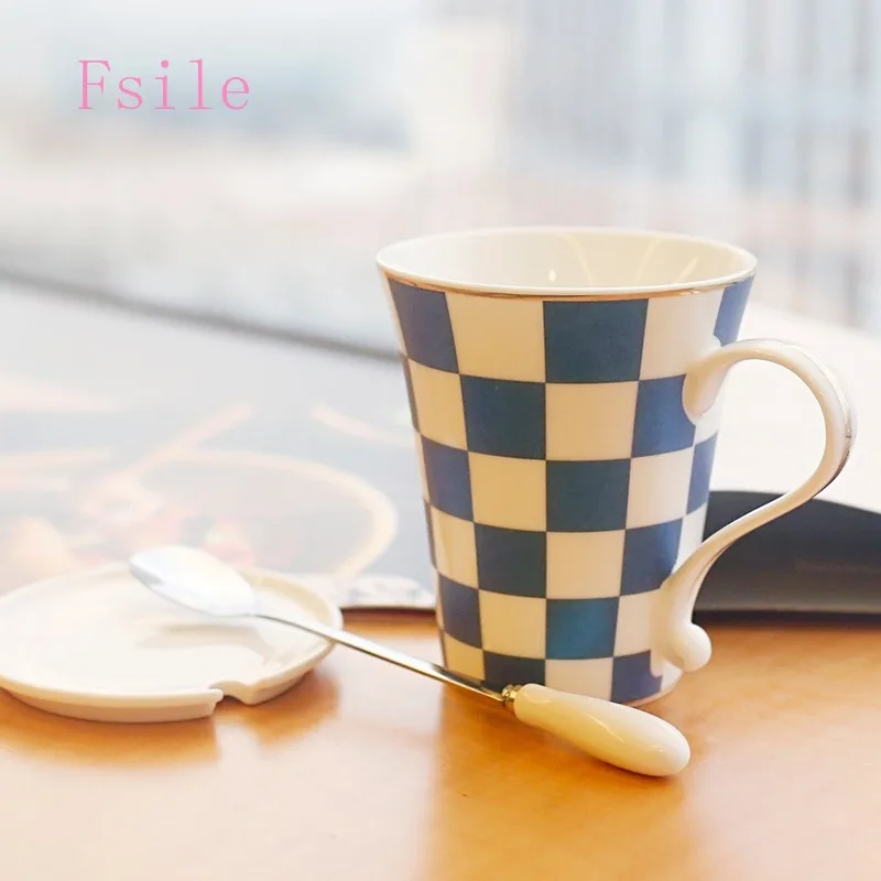 Creative Ceramic Cup Fashion Breakfast Cup Coffee Cup Household Flower Tea Cup Couple Milk Cup Student Business Gift Cup