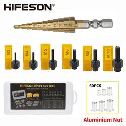 Écrou de tête de pistolet à riveter manuel en aluminium, outil d'installation Simple M3 M4 M5 M6 M10 avec 70 / 95 / 300 pièces 