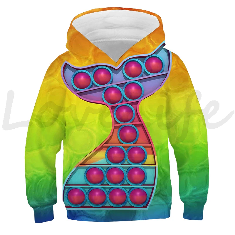 Boys Girls POP IT 3D Printing Hoodies Kids Cute Cartoon Sweatshirt Autumn Pop It Funny Pullovers Sudadera Tops Children Clothes best hoodie for teenage girl Hoodies & Sweatshirts