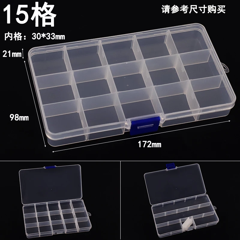 New 10 Slots Cells Colorful Portable Jewelry Tool Storage Box Container Ring Electronic Parts Screw Beads Organizer Plastic Case small tool chest