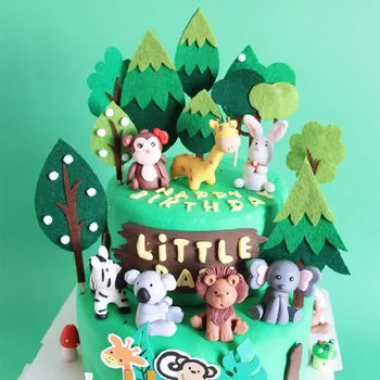 

1Pc Cute Birthday Cake Toppers Forest Animal Tigers Squirrel Models for Kid`s Happy Birthday Christmas Decorations for Home
