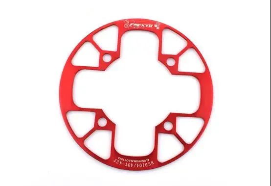 MTB горный велосипед 104BCD защита Шатунов пластина положительная цепное колесо отрицательная Шестерня Защитная крышка алюминиевый один диск - Цвет: 32-34T red