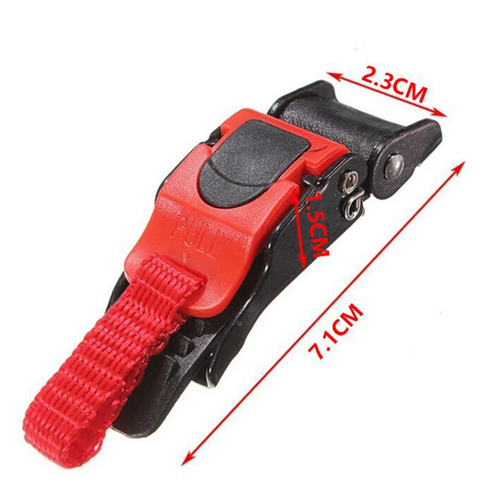 Motorcycle Quick Release Buckle Helmet Chin Strap Clip Black+Red