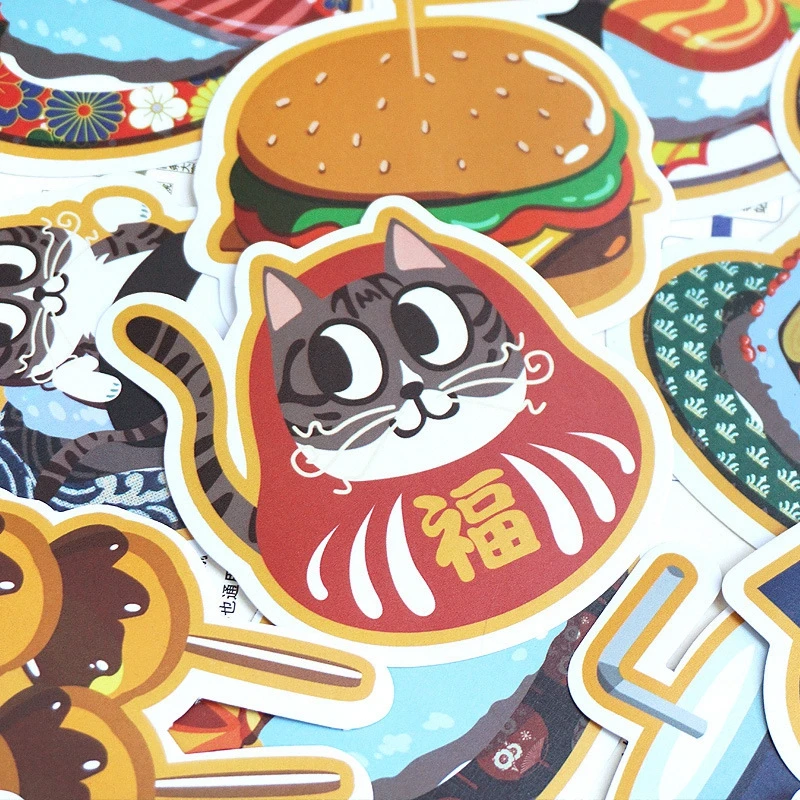 25 шт./партия наклейка s Burger товары для еды кот прикольный стикер игрушки для детей водонепроницаемые детские игрушки ноутбук багаж наклейка в стиле граффити