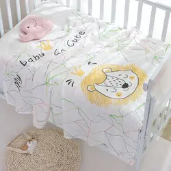 Manta de dibujos animados para bebé, edredón suave de algodón de bambú para dormir, envoltura de doble capa, tela receptora para descarga