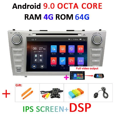 4G+ 64G 8 core 2 din Android 9,0 автомобильный dvd-плеер gps аудио для Toyota Camry 40 50 2006-2011 Автомобильный Радио Мультимедиа Видео плеер obd2 - Цвет: 4G 64G IPS DSP FULL