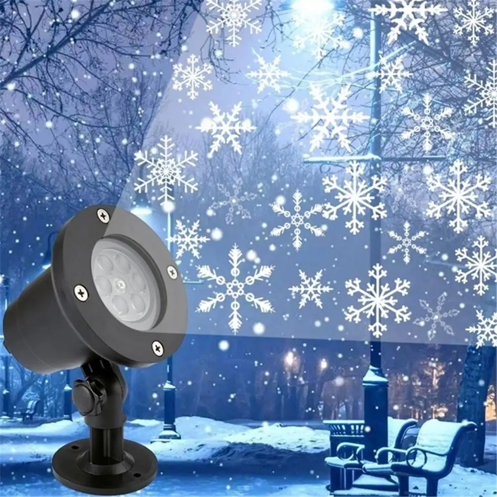 Светодиодный светильник на Рождество, уличный водонепроницаемый проекционный светильник Snowflower для газона, сцены, IP68 светильник, проектор, украшение на Рождество