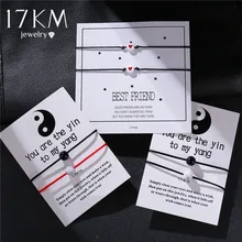 17KM 2019 nueva pulsera DIY para parejas 2 unids/set pulsera de corazones con cuentas de piedra Natural mujer hombre joyería de deseo de la suerte(China)