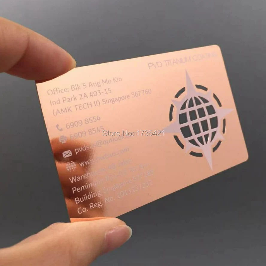 Hot Sales Metal Die Cuts Rose Gold business card