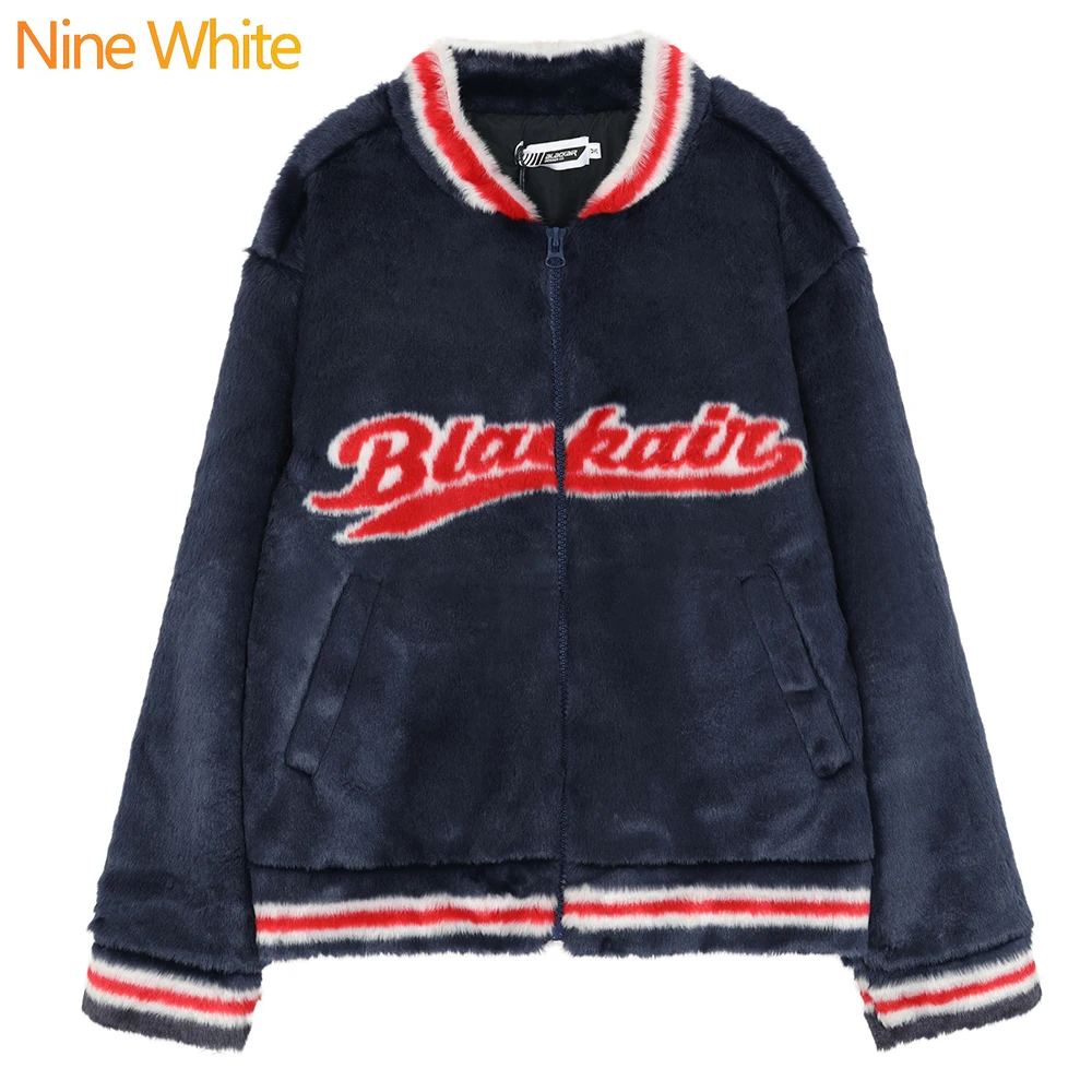 

2020 men's and women's hip-hop street cotton letters retro printing color matching spun woolen cotton pocket retro jacket winter
