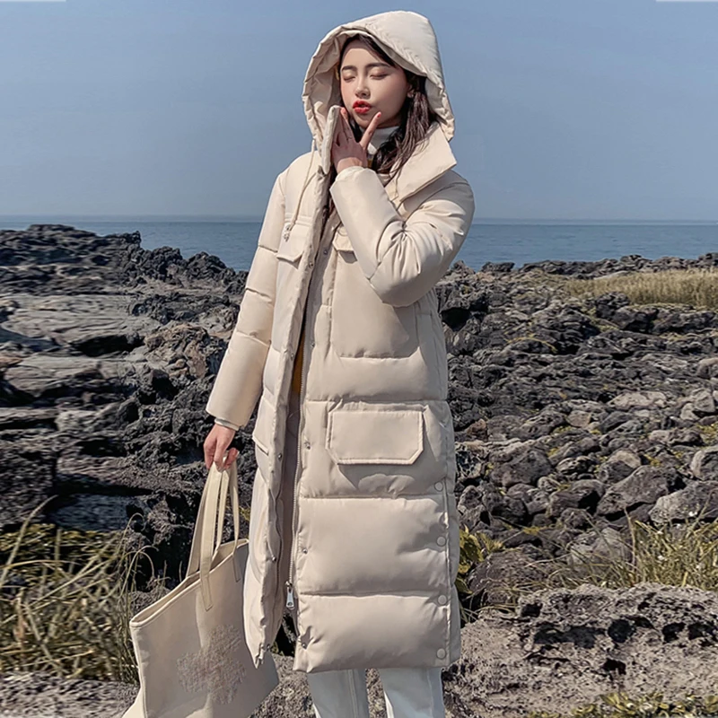 Женская парка с капюшоном casaco feminino Женская куртка, пальто плюс размер зимняя куртка женская Повседневная пуховая хлопковая длинная стеганая парка