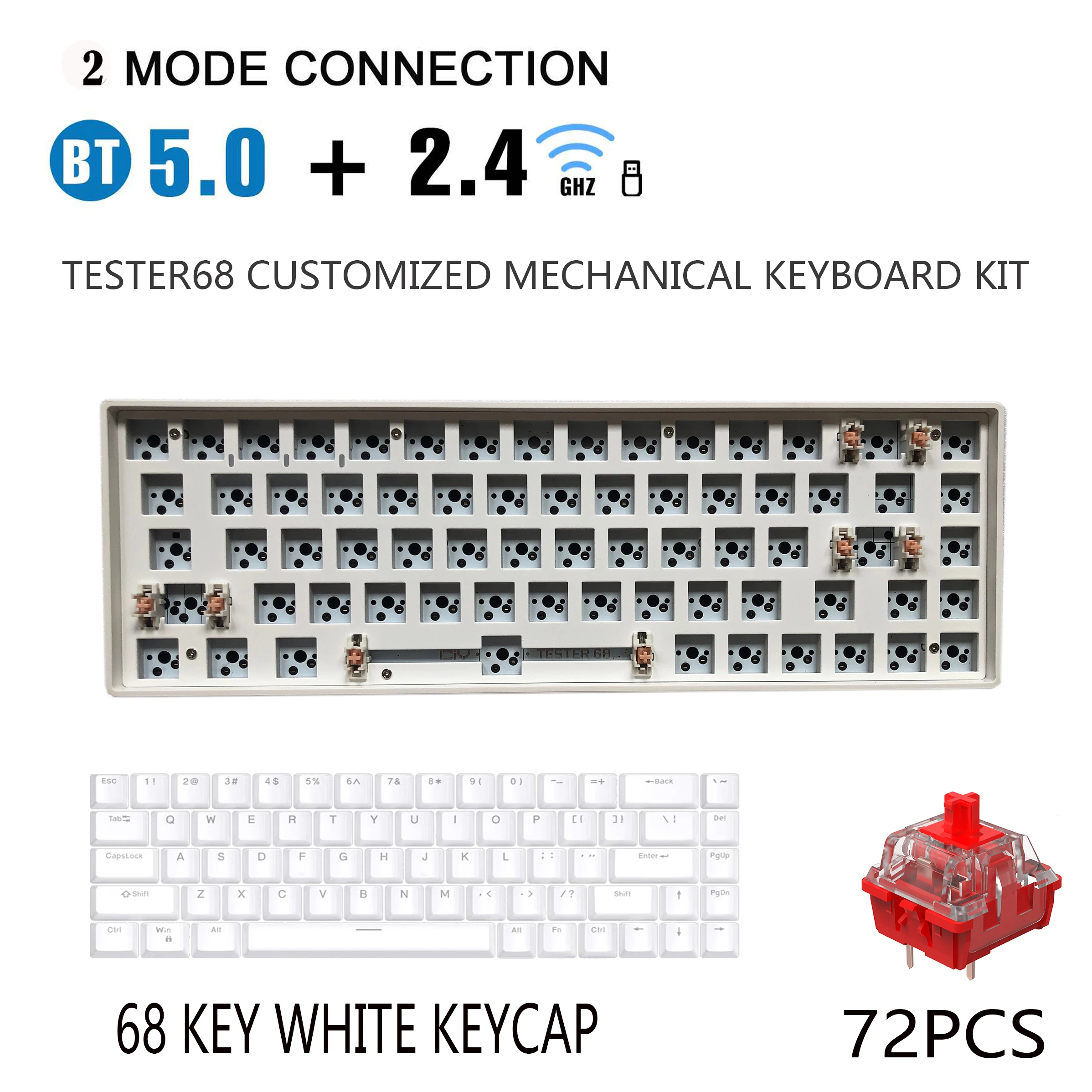 【美品】SKN 青鳥 AOTORI 75% メカニカルキーボード カスタム Akko-メカニカルキーボード用のメタルボックスキット75% rgb