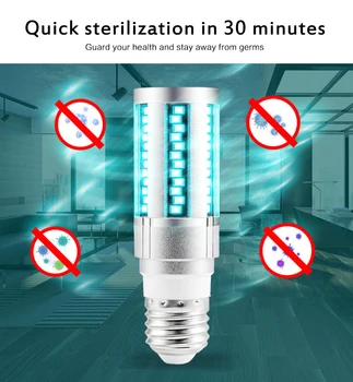 

Uvc Lamp Sterilizer E26/E27 LED UV Germicidal Corn Lamp Disinfection Ultraviolet Lamps 254nm For Kitchen Bathroom Hospital