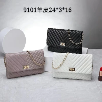 

free shipping the new style fashion and popular genuine leather sheepskin women one shoulder bag crossbody bag 3 color 24 cm