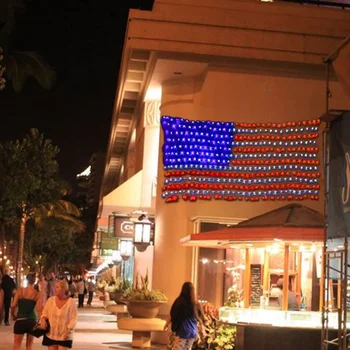 

American Flag LED String Lights Hanging Ornaments Garden Decoration Net Lights Christmas Waterproof Outdoor Fairy Lights New