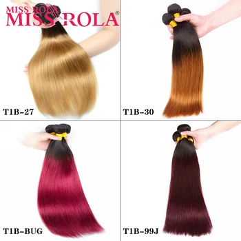 Miss Rola Extension di capelli umani lisci brasiliani 1/3/4 fasci # Extensions per capelli Remy Ombre 1B/27 1B/30 1B/99J 1B/BUG a doppia trama